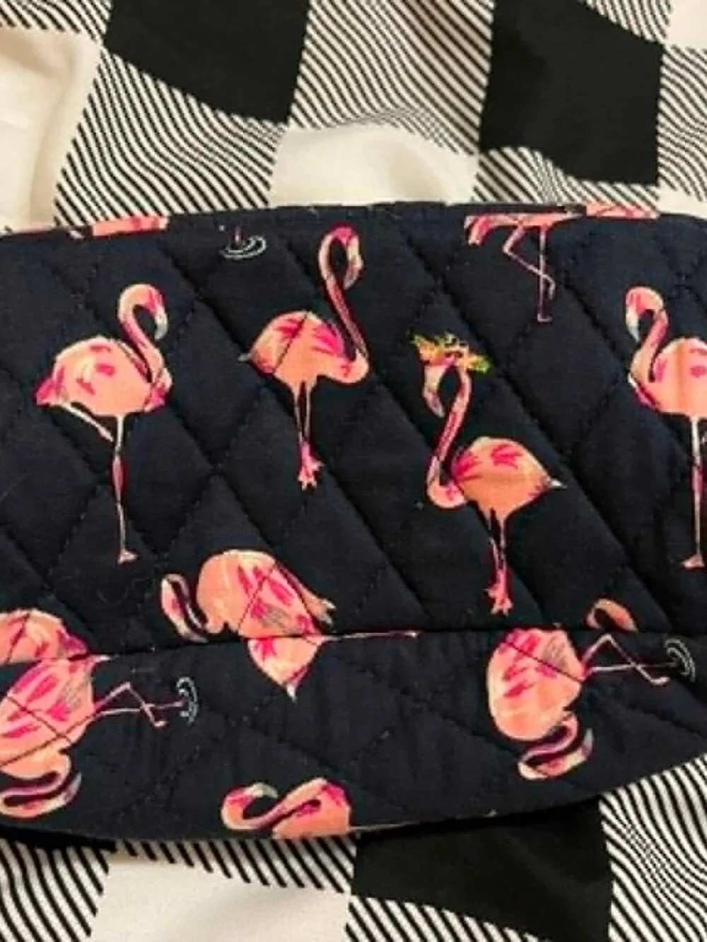 LIKE NEW Vera Bradley Flamingo Fiesta Quilted Cosmetic Case, Pink Flamingo Print